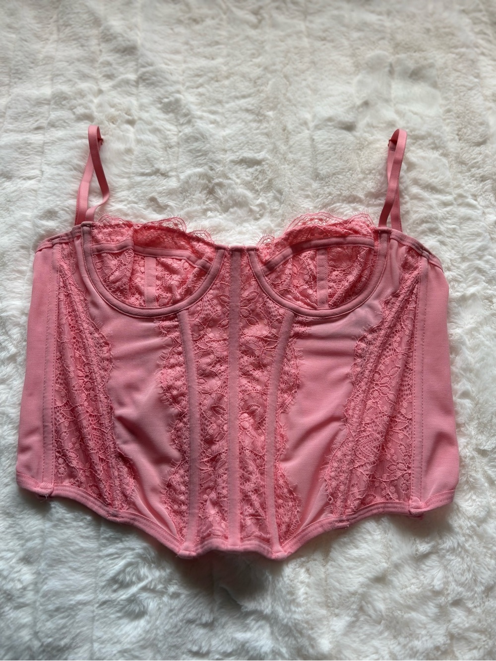 Urban Outfitters Pink Lace Bustier Top